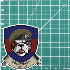 Coldstream Guards TRF British Bulldog Vinyl Sticker - 10cm redplume