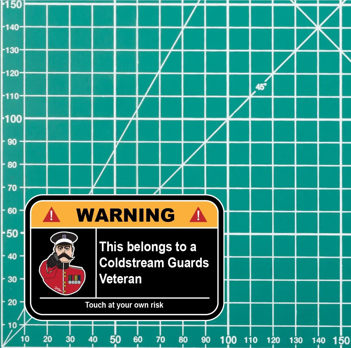 Coldstream Guards Veteran Warning Funny Vinyl Sticker 100mm wide FREE SHIPPING redplume