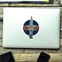 Coldstream Guards Vinyl Decal, TRF Colours & Bayonet Design - 10cm redplume