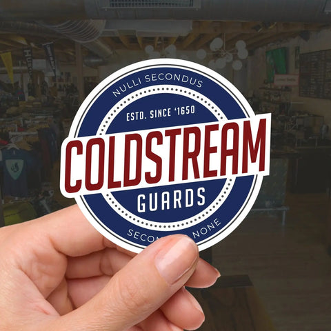 Coldstream Guards Waterproof Vinyl Sticker - Retro - Red Plume
