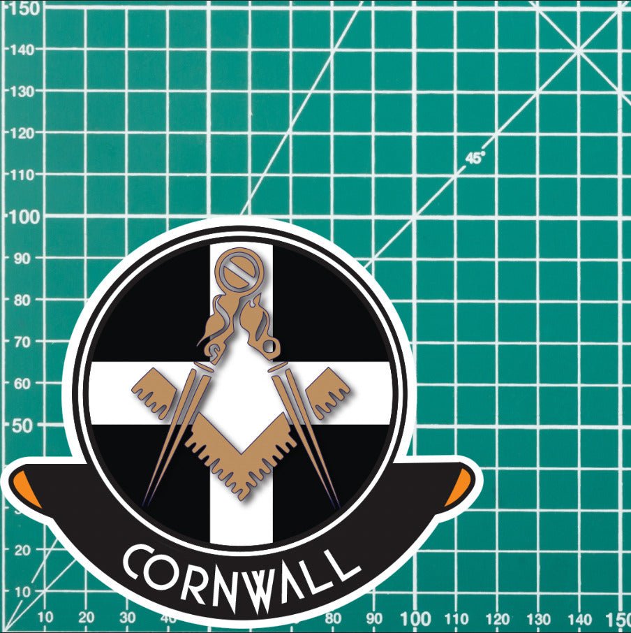 Cornwall Masonic Car Sticker | UV Laminated redplume