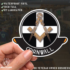 Cornwall Masonic Car Sticker | UV Laminated redplume