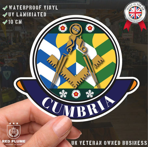 Cumbria Masonic Car Sticker | UV Laminated redplume