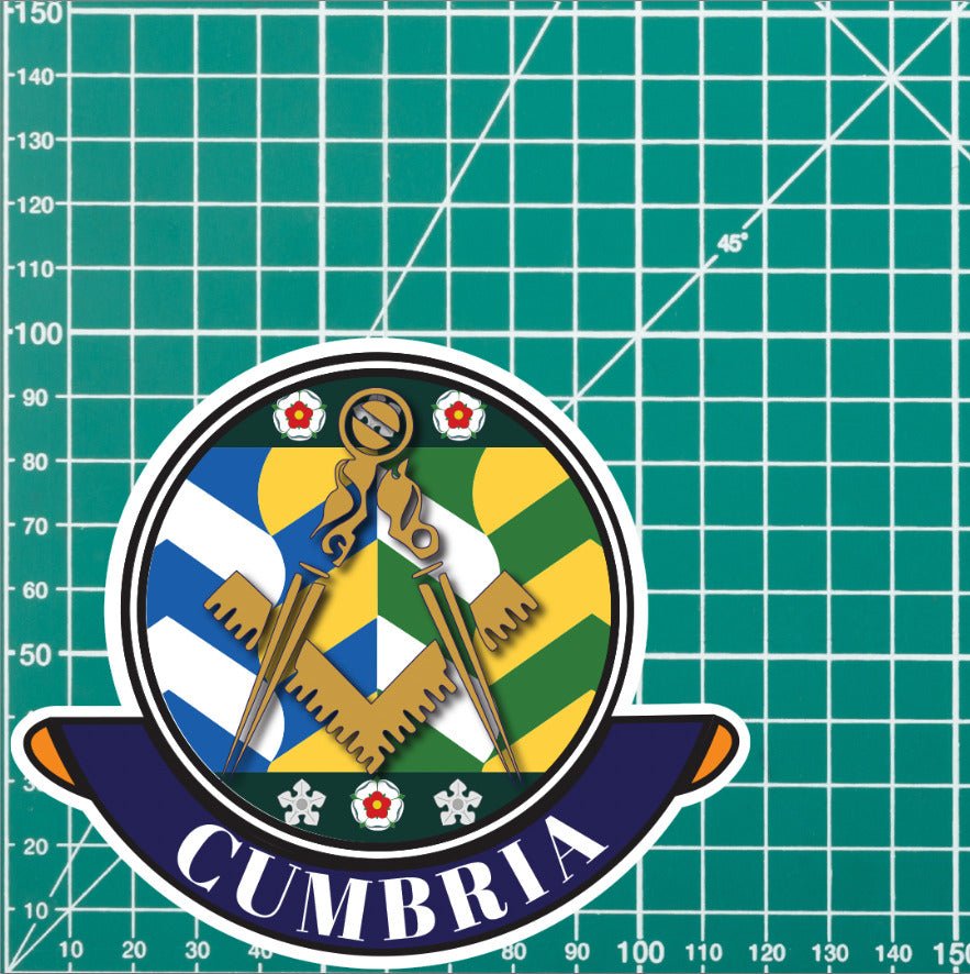 Cumbria Masonic Car Sticker | UV Laminated redplume