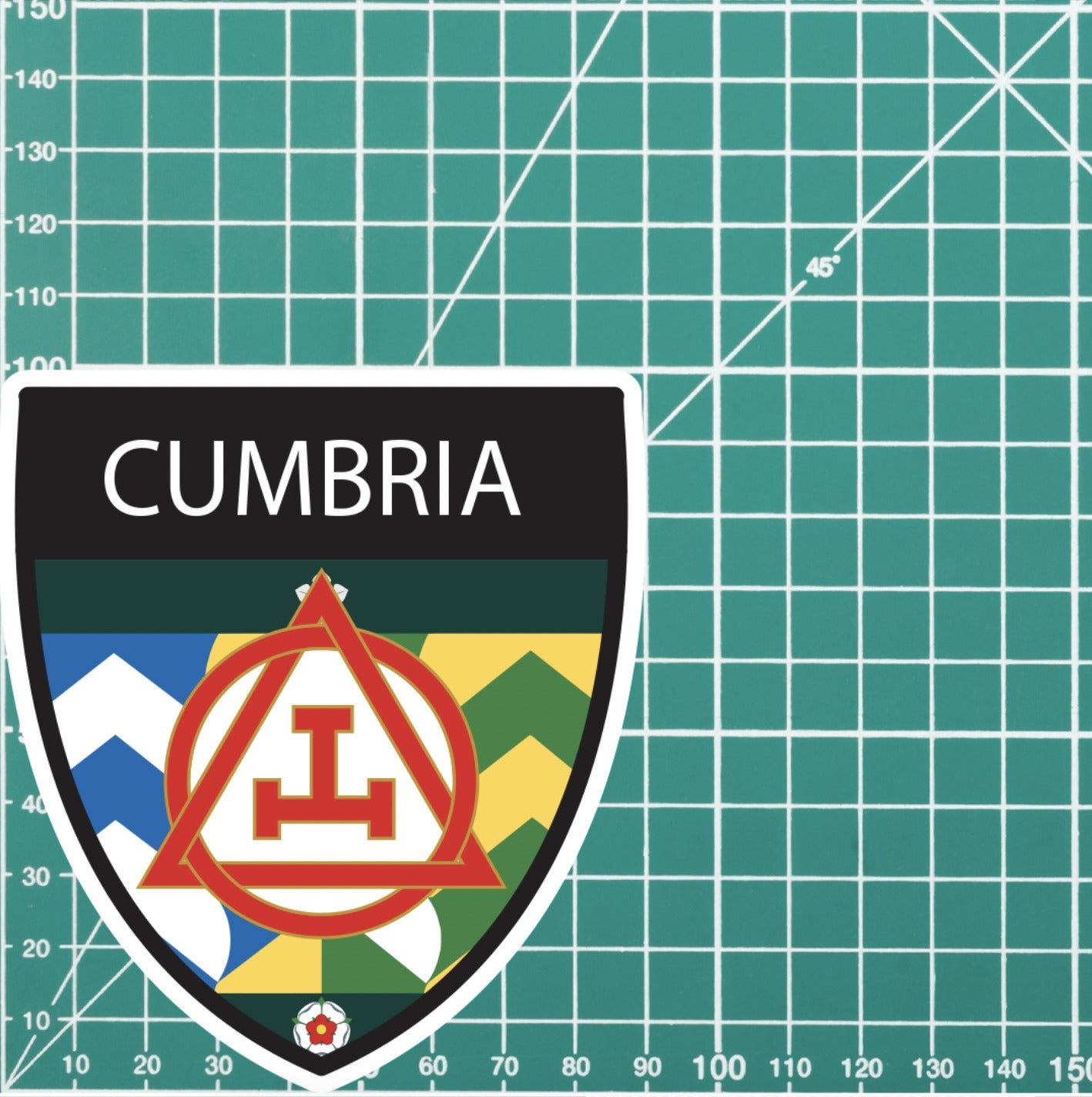 Cumbria Masonic Holy Royal Arch Shield Sticker redplume