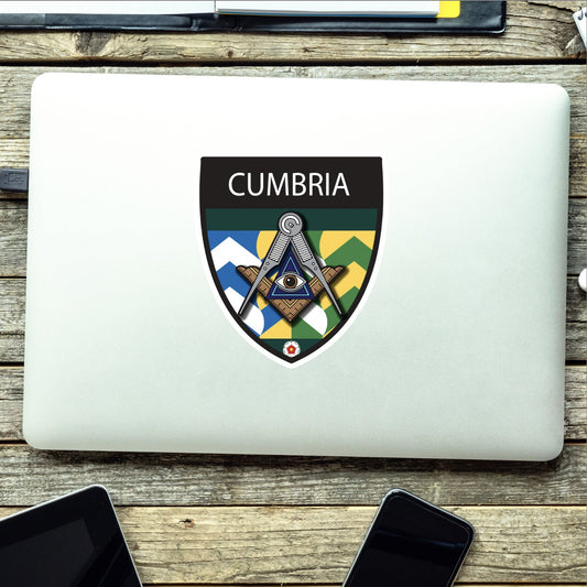 Cumbria Masonic Shield Sticker redplume