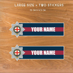 Custom Coldstream Guards Waterproof Vinyl Name Stickers - Personalised redplume