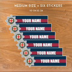 Custom Coldstream Guards Waterproof Vinyl Name Stickers - Personalised redplume