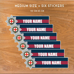 Custom Coldstream Guards Waterproof Vinyl Name Stickers - Personalised redplume