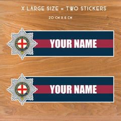 Custom Coldstream Guards Waterproof Vinyl Name Stickers - Personalised redplume