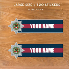 Custom Irish Guards Waterproof Vinyl Name Stickers - Personalised redplume