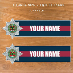 Custom Irish Guards Waterproof Vinyl Name Stickers - Personalised redplume