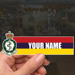 Custom Royal Army Medical Corps Waterproof Vinyl Name Stickers - Personalised redplume