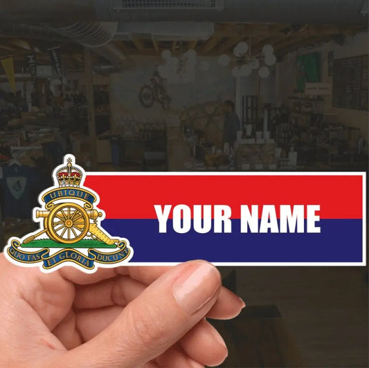 Custom Royal Artillery Waterproof Vinyl Name Stickers - Personalised redplume