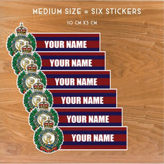 Custom Royal Engineers Waterproof Vinyl Name Stickers - Personalised redplume