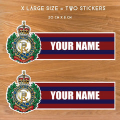 Custom Royal Engineers Waterproof Vinyl Name Stickers - Personalised redplume