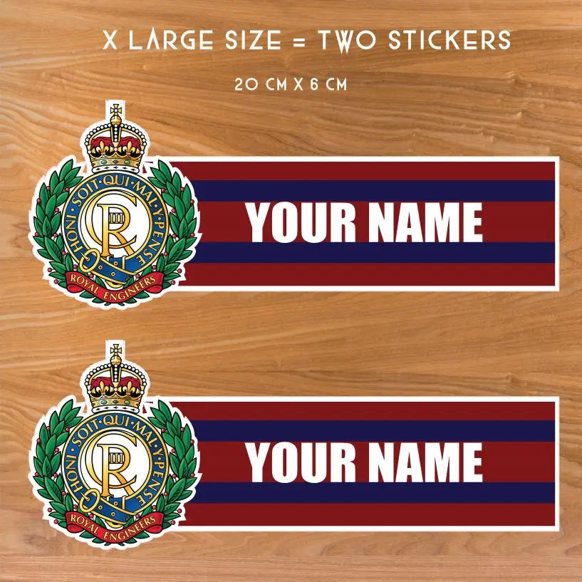 Custom Royal Engineers Waterproof Vinyl Name Stickers - Personalised redplume