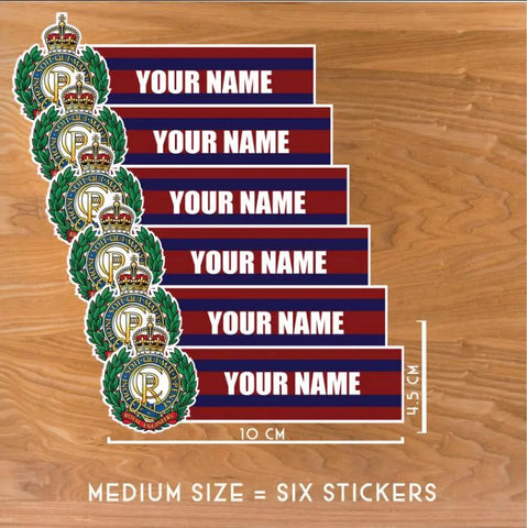 Custom Royal Engineers Waterproof Vinyl Name Stickers - Personalised redplume