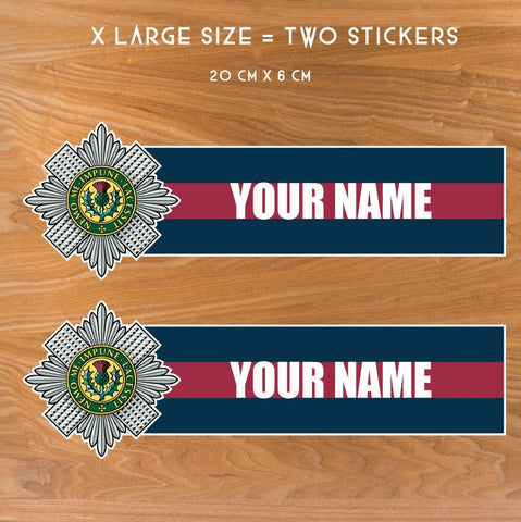 Custom Scots Guards Waterproof Vinyl Name Stickers - Personalised redplume