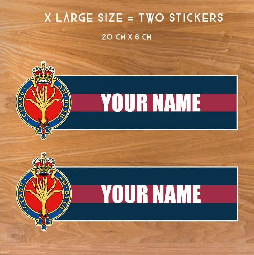 Custom Welsh Guards Waterproof Vinyl Name Stickers - Personalised redplume