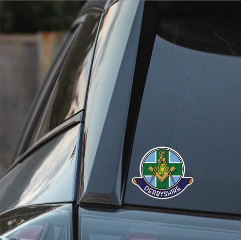 Derbyshire Masonic Car Sticker | UV Laminated - Red Plume