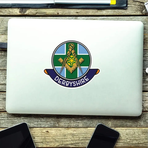 Derbyshire Masonic Car Sticker | UV Laminated - Red Plume