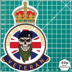 Devon and Dorset Regiment UV Laminated Decal redplume
