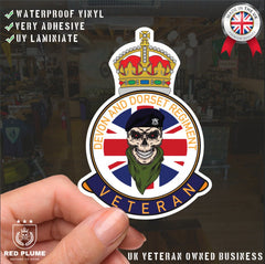 Devon and Dorset Regiment UV Laminated Decal redplume