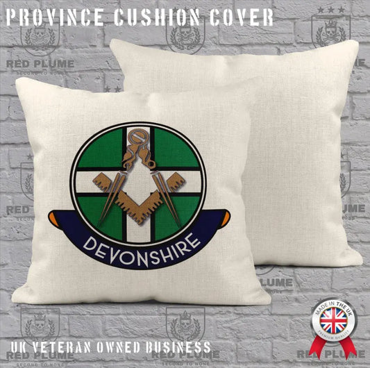 Devonshire Freemasons Cushion Cover - Perfect Christmas Gift - Red Plume