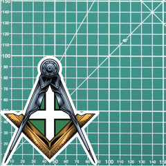 Devonshire Masonic Sticker Square & Compass Union Vinyl Decal redplume