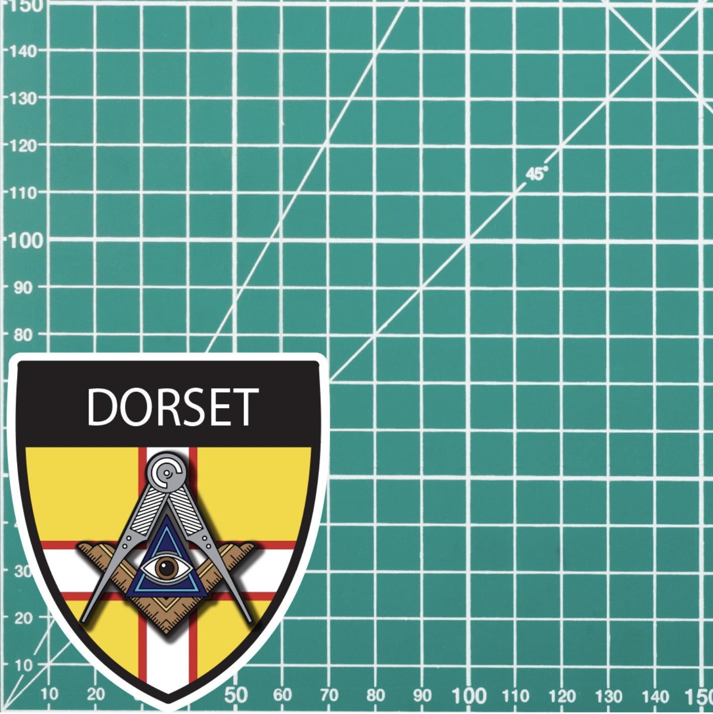 Dorset Masonic Shield Sticker redplume