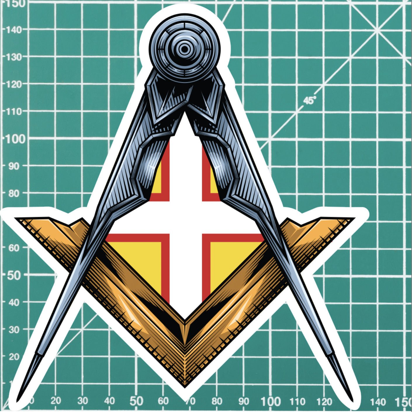 Dorset Masonic Sticker Square & Compass Union Vinyl Decal redplume