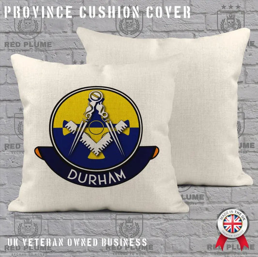 Durham Freemasons Cushion Cover - Perfect Christmas Gift - Red Plume