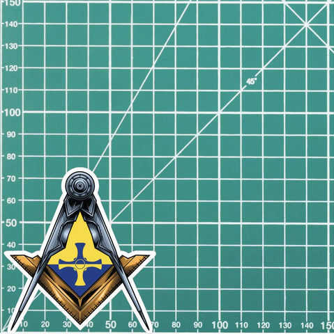 Durham Masonic Stickers Square & Compass Union Vinyl Decals - Red Plume