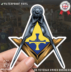 Durham Masonic Stickers Square & Compass Union Vinyl Decals redplume