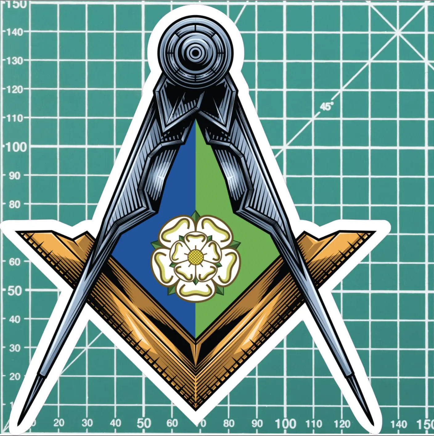 East Riding of Yorkshire Masonic Stickers Square & Compass Union Vinyl Decals redplume