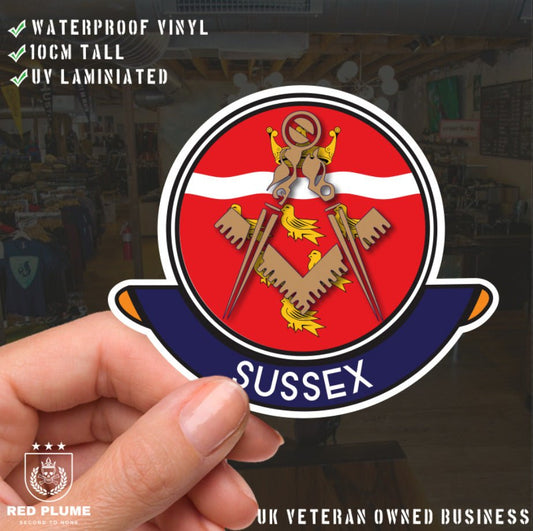 East Sussex Masonic Car Sticker | UV Laminated redplume