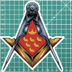 East Sussex Masonic Stickers Square & Compass Union Vinyl Decal redplume