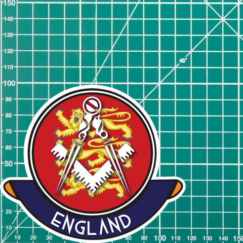 England Masonic Car Sticker | UV Laminated redplume