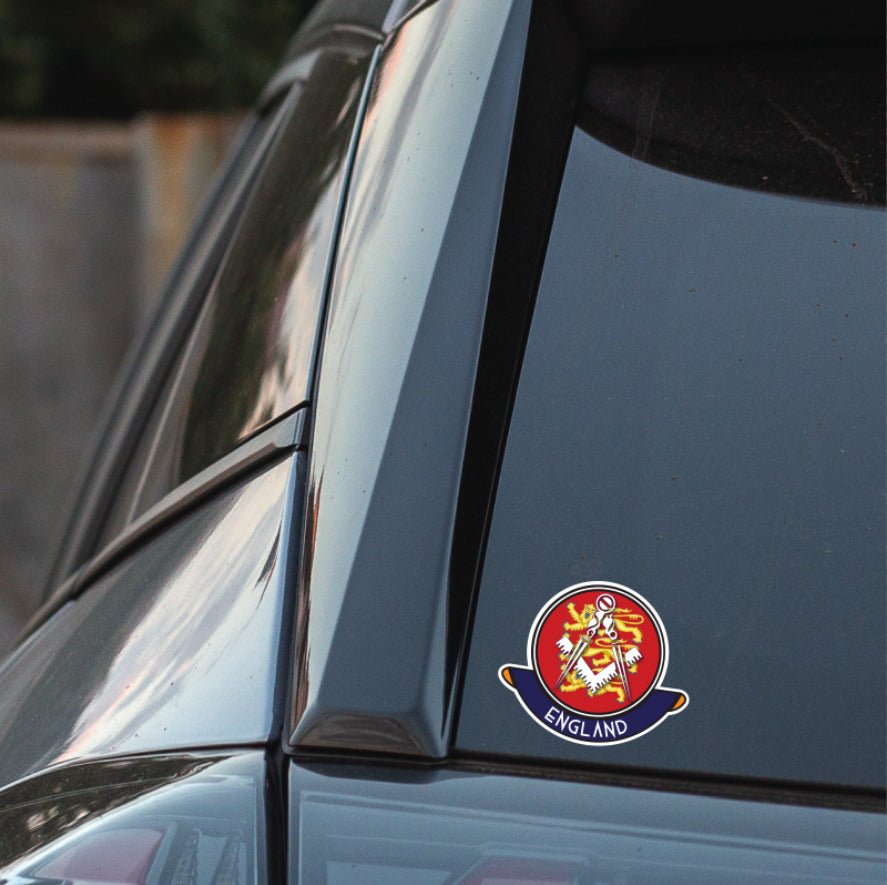 England Masonic Car Sticker | UV Laminated redplume