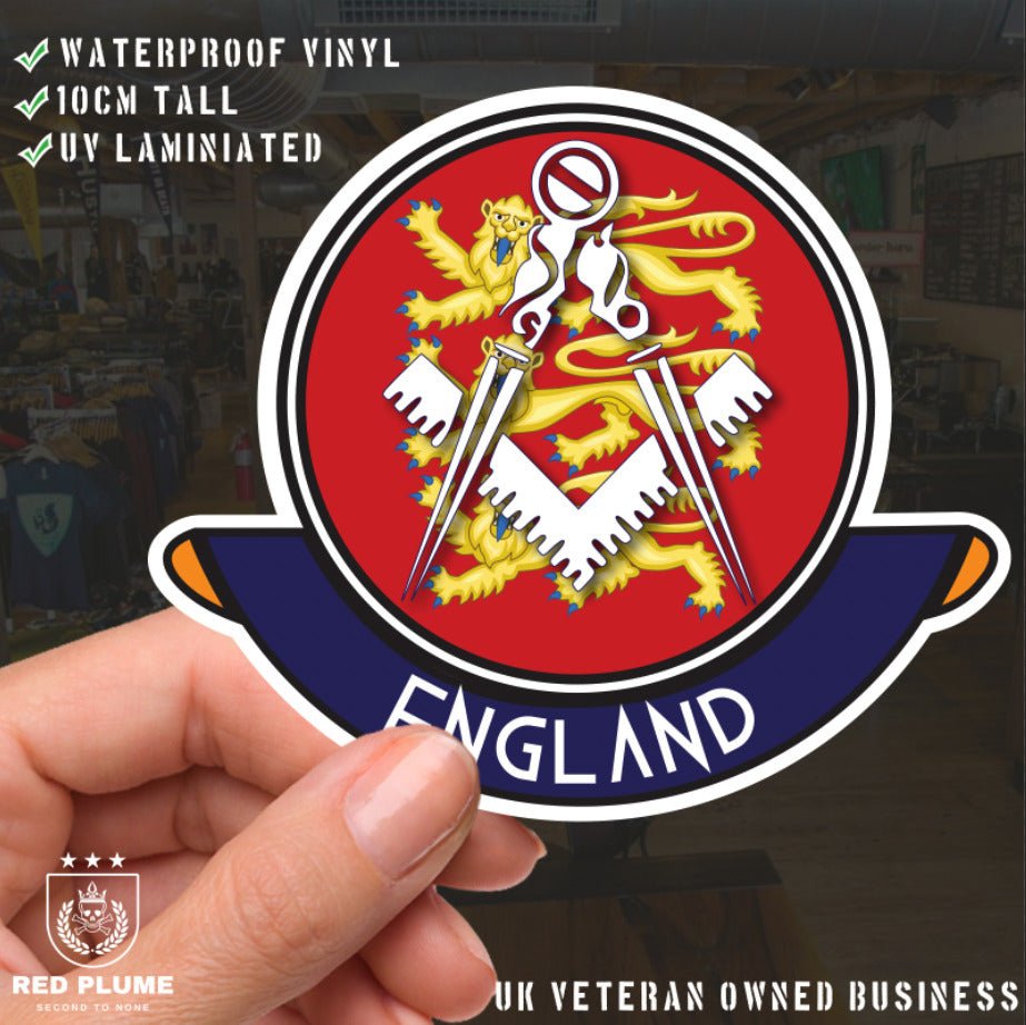 England Masonic Car Sticker | UV Laminated redplume