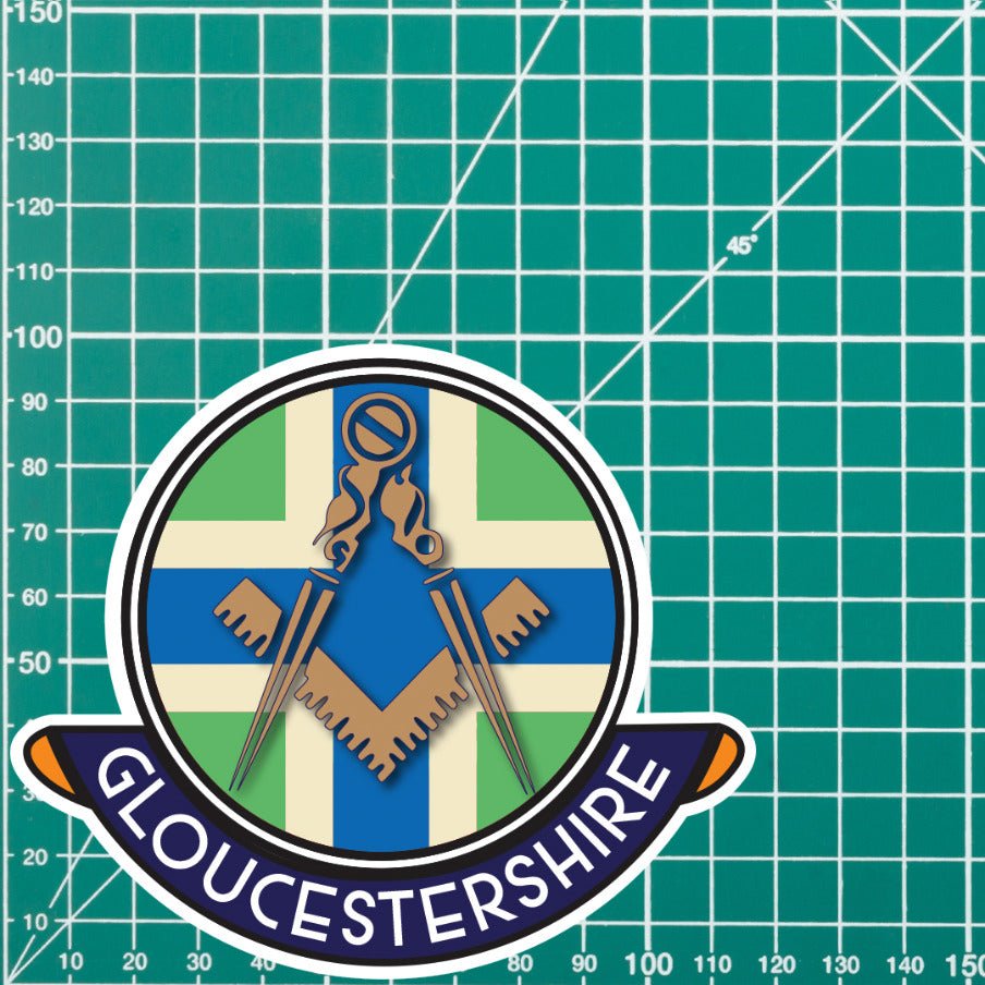Gloucestershire Masonic Car Sticker | UV Laminated redplume
