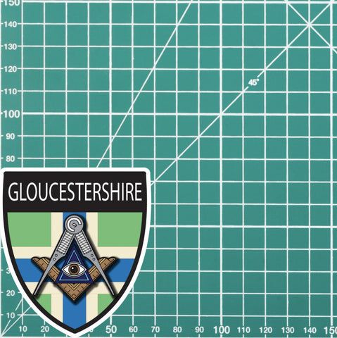 Gloucestershire Masonic Shield Sticker - Red Plume