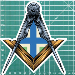 Gloucestershire Masonic Sticker Square & Compass Union Vinyl Decal redplume