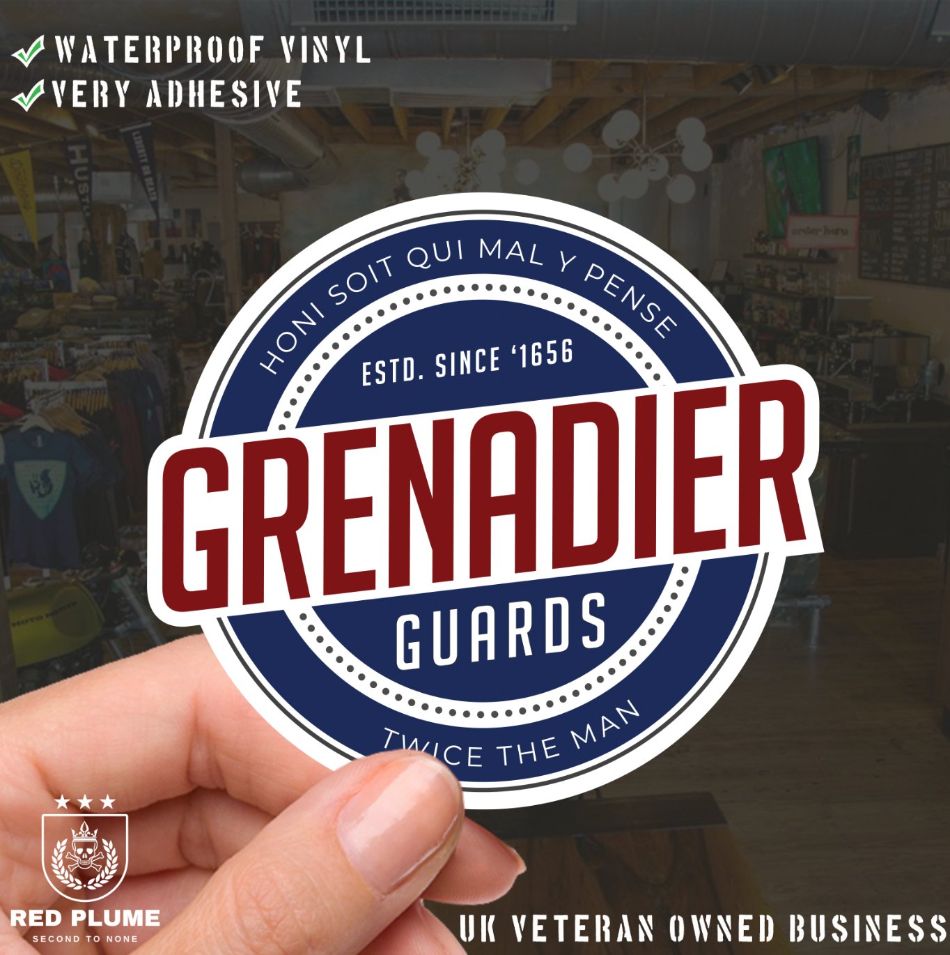 Grenadier Guards - 6 Best-Selling Waterproof Stickers bundle redplume