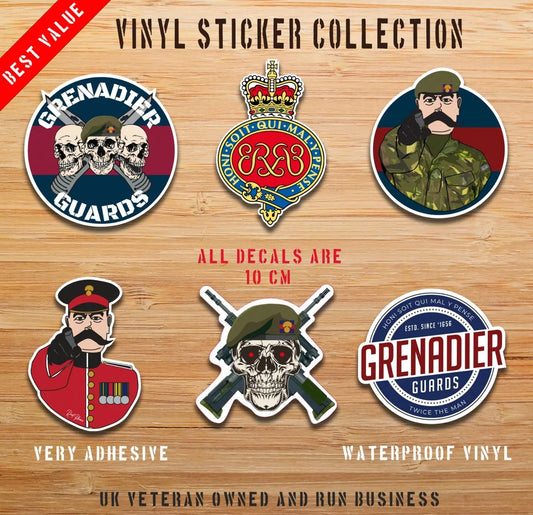 Grenadier Guards - 6 Best-Selling Waterproof Stickers bundle redplume