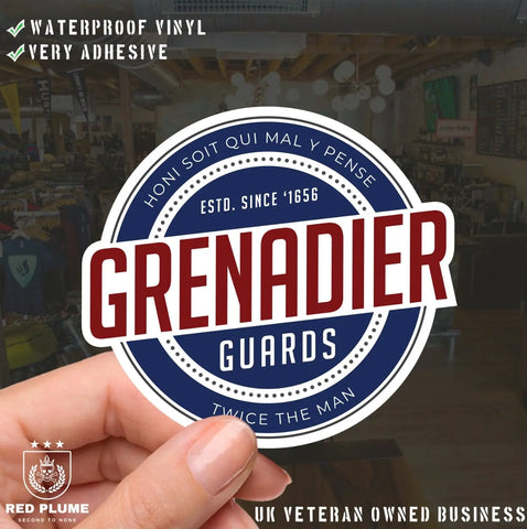 Grenadier Guards - 6 Best-Selling Waterproof Stickers bundle - Red Plume