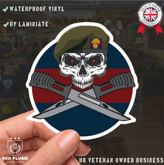 Grenadier Guards Car Decal - Stylish Skull and Crossed Bayonets Design redplume