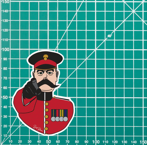 Grenadier Guards, Lord Kitchener Waterproof Vinyl Stickers, 10cm High redplume