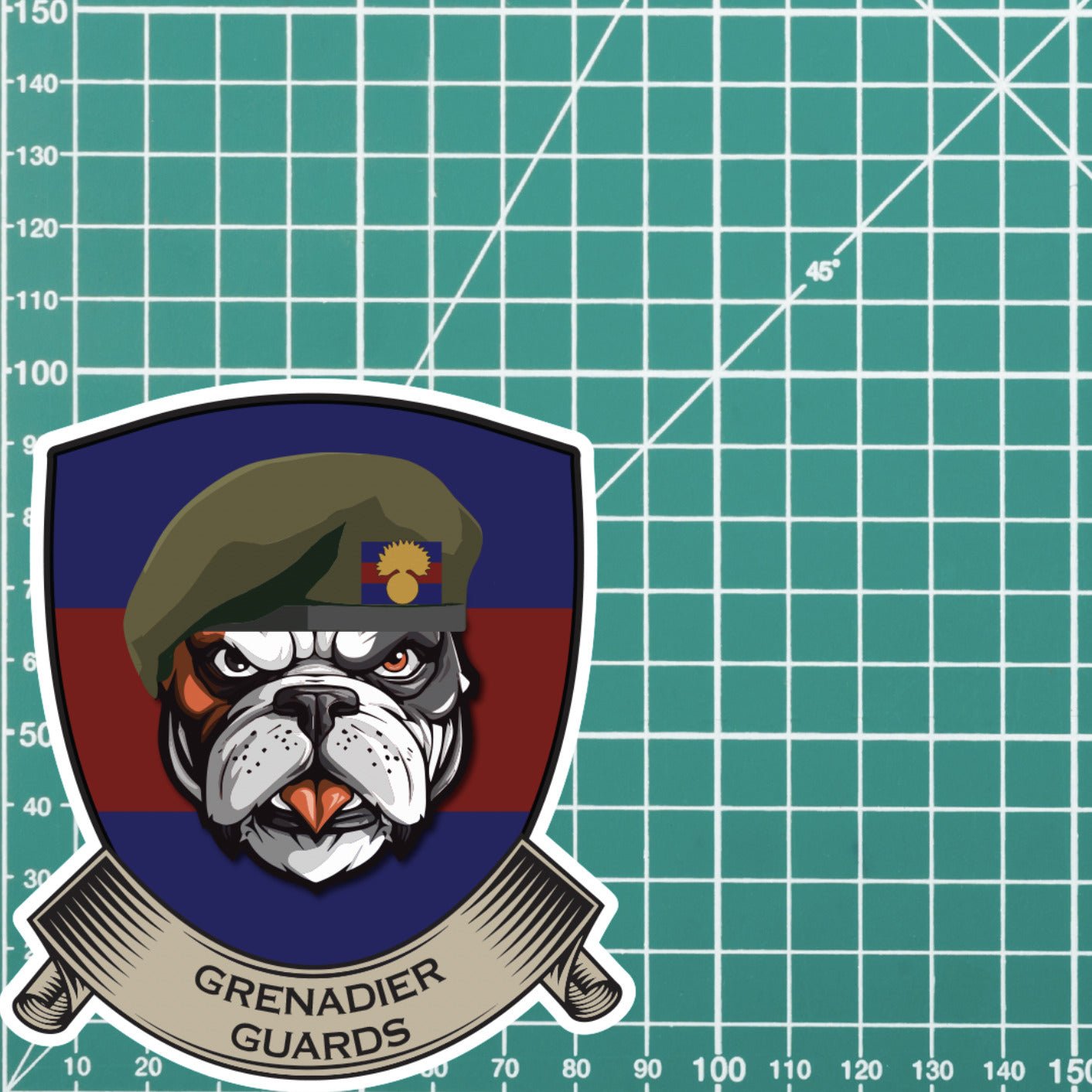 Grenadier Guards TRF British Bulldog Vinyl Sticker - 10cm redplume
